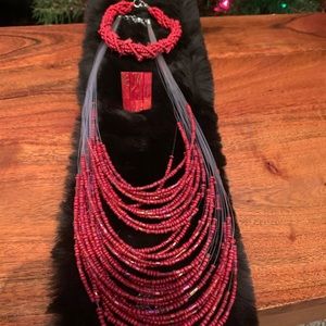 Beaded Necklace and Bracelet